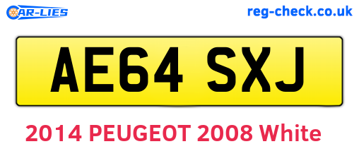 AE64SXJ are the vehicle registration plates.
