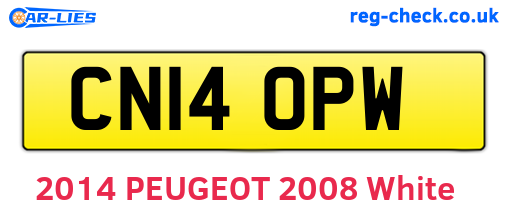 CN14OPW are the vehicle registration plates.