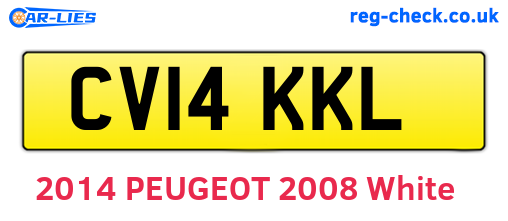 CV14KKL are the vehicle registration plates.