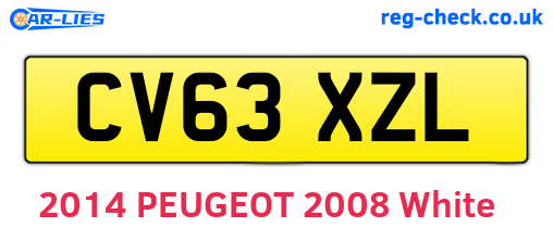 CV63XZL are the vehicle registration plates.