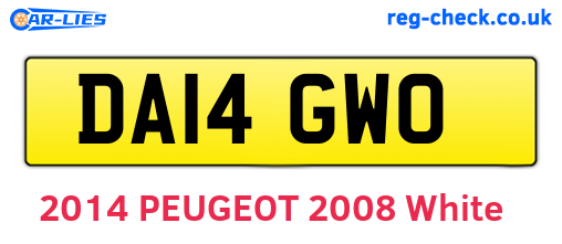 DA14GWO are the vehicle registration plates.