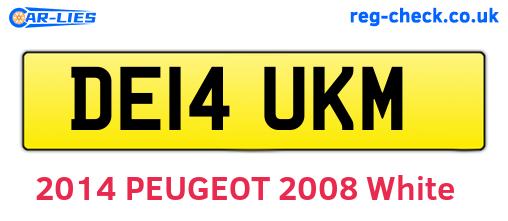 DE14UKM are the vehicle registration plates.