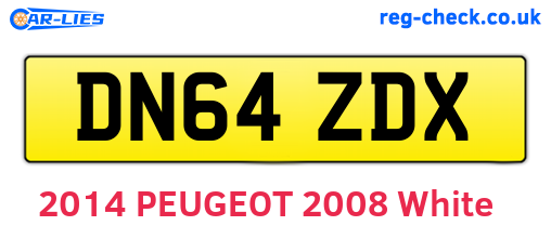 DN64ZDX are the vehicle registration plates.