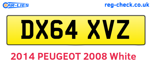 DX64XVZ are the vehicle registration plates.