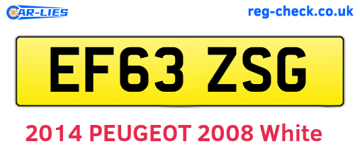 EF63ZSG are the vehicle registration plates.
