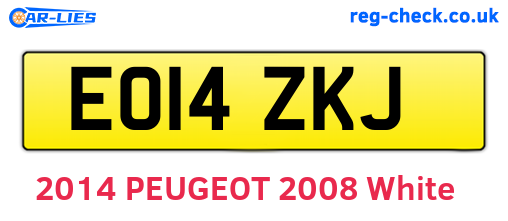 EO14ZKJ are the vehicle registration plates.