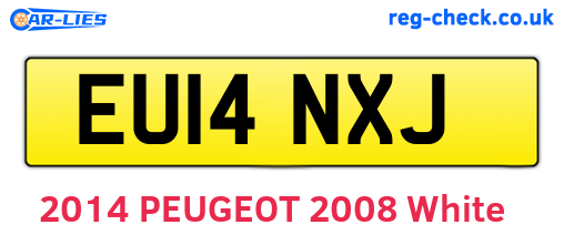 EU14NXJ are the vehicle registration plates.