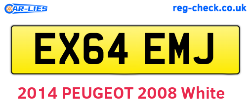 EX64EMJ are the vehicle registration plates.