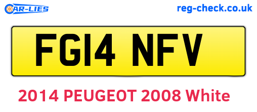FG14NFV are the vehicle registration plates.