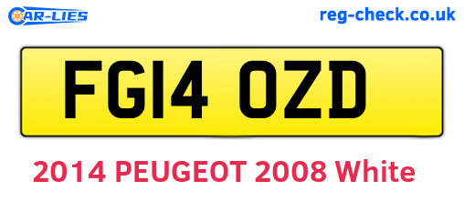 FG14OZD are the vehicle registration plates.