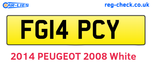 FG14PCY are the vehicle registration plates.