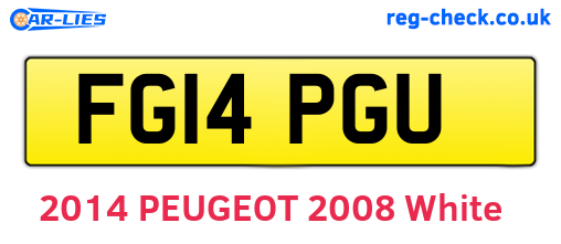 FG14PGU are the vehicle registration plates.