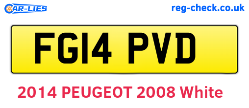 FG14PVD are the vehicle registration plates.