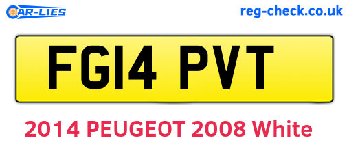 FG14PVT are the vehicle registration plates.