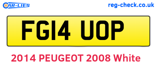 FG14UOP are the vehicle registration plates.