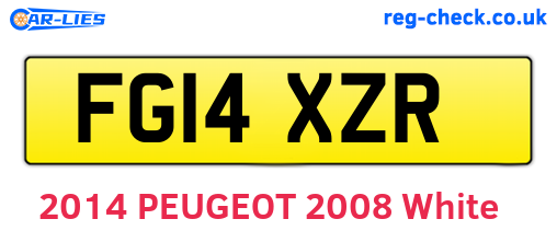 FG14XZR are the vehicle registration plates.