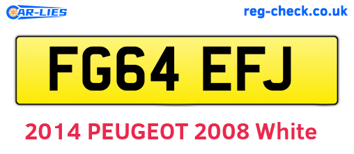 FG64EFJ are the vehicle registration plates.