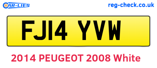 FJ14YVW are the vehicle registration plates.