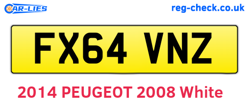 FX64VNZ are the vehicle registration plates.