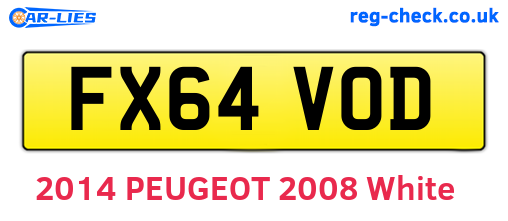 FX64VOD are the vehicle registration plates.