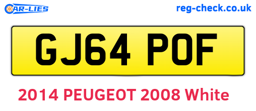 GJ64POF are the vehicle registration plates.