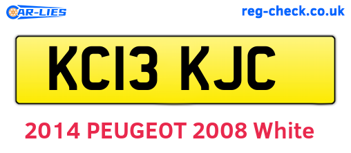 KC13KJC are the vehicle registration plates.