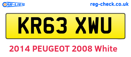 KR63XWU are the vehicle registration plates.