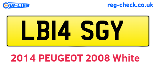 LB14SGY are the vehicle registration plates.