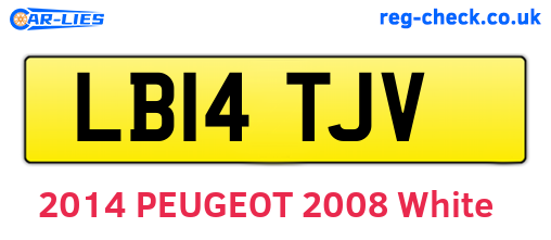 LB14TJV are the vehicle registration plates.