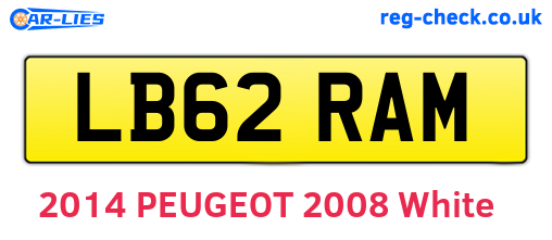LB62RAM are the vehicle registration plates.