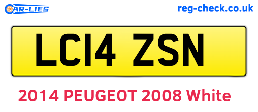 LC14ZSN are the vehicle registration plates.