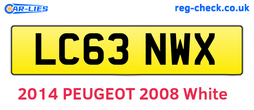 LC63NWX are the vehicle registration plates.