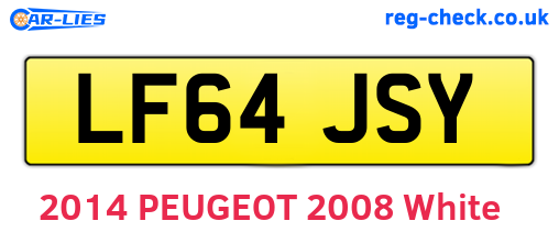 LF64JSY are the vehicle registration plates.