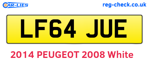 LF64JUE are the vehicle registration plates.