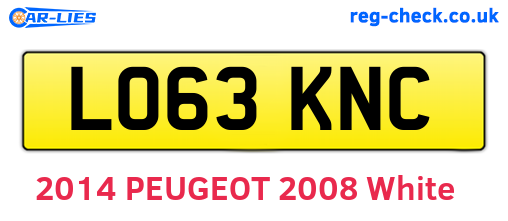 LO63KNC are the vehicle registration plates.