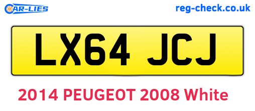 LX64JCJ are the vehicle registration plates.