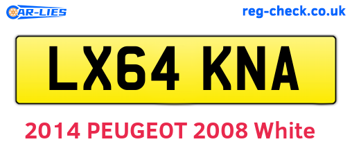 LX64KNA are the vehicle registration plates.
