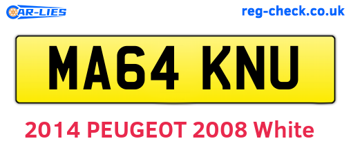 MA64KNU are the vehicle registration plates.