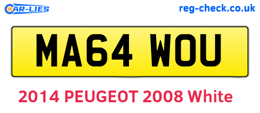 MA64WOU are the vehicle registration plates.