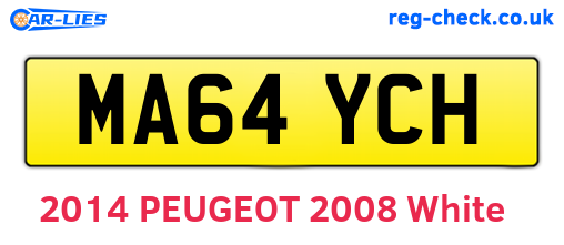 MA64YCH are the vehicle registration plates.