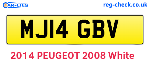 MJ14GBV are the vehicle registration plates.