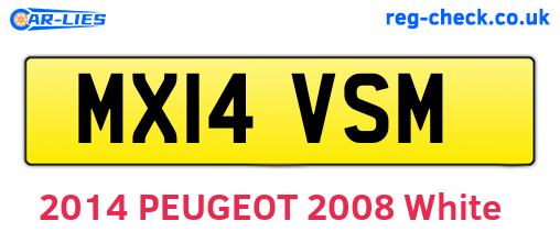 MX14VSM are the vehicle registration plates.