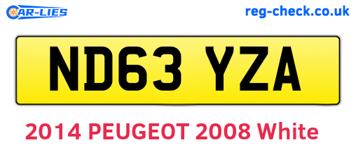 ND63YZA are the vehicle registration plates.