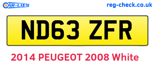 ND63ZFR are the vehicle registration plates.