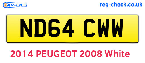 ND64CWW are the vehicle registration plates.