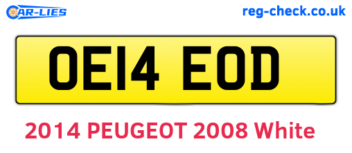 OE14EOD are the vehicle registration plates.