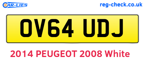 OV64UDJ are the vehicle registration plates.