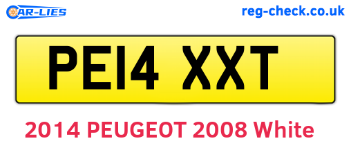 PE14XXT are the vehicle registration plates.