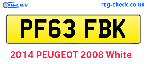PF63FBK are the vehicle registration plates.