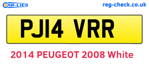 PJ14VRR are the vehicle registration plates.